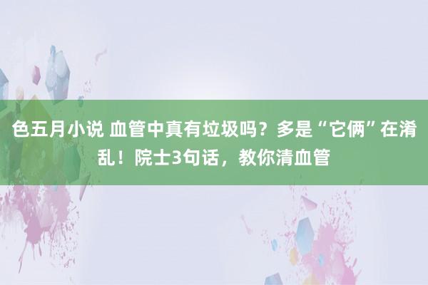 色五月小说 血管中真有垃圾吗？多是“它俩”在淆乱！院士3句话，教你清血管