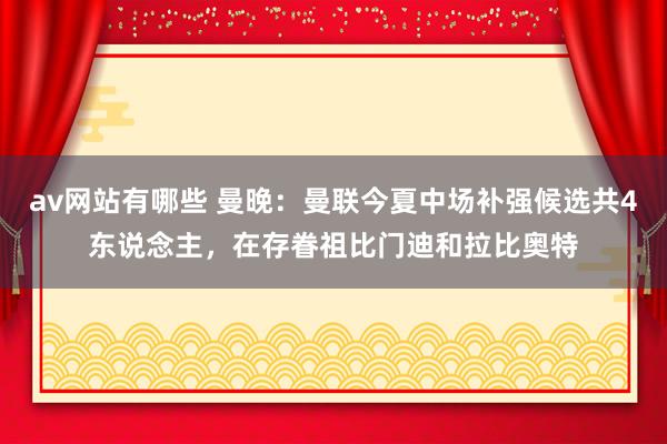 av网站有哪些 曼晚：曼联今夏中场补强候选共4东说念主，在存眷祖比门迪和拉比奥特