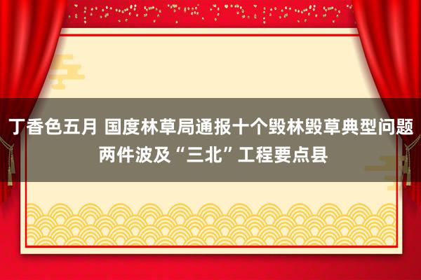 丁香色五月 国度林草局通报十个毁林毁草典型问题 两件波及“三北”工程要点县