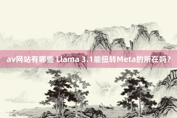 av网站有哪些 Llama 3.1能扭转Meta的所在吗？