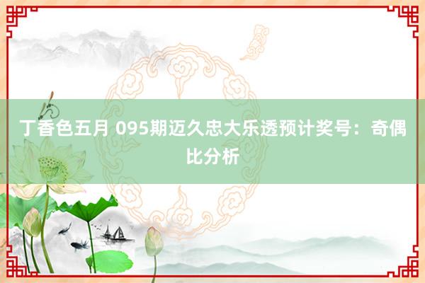 丁香色五月 095期迈久忠大乐透预计奖号：奇偶比分析