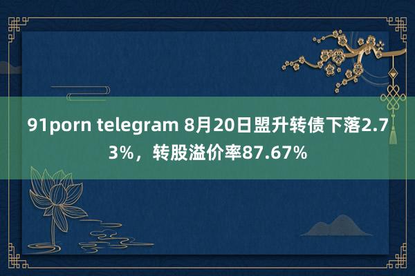 91porn telegram 8月20日盟升转债下落2.73%，转股溢价率87.67%