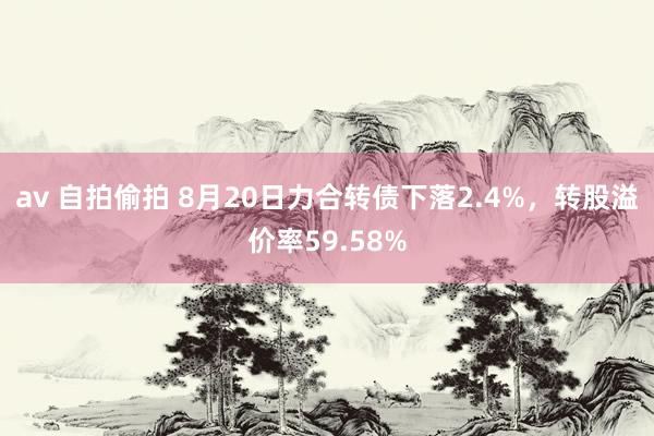 av 自拍偷拍 8月20日力合转债下落2.4%，转股溢价率59.58%