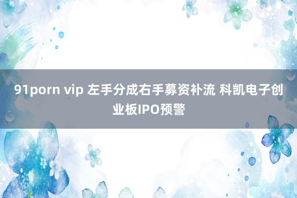 91porn vip 左手分成右手募资补流 科凯电子创业板IPO预警