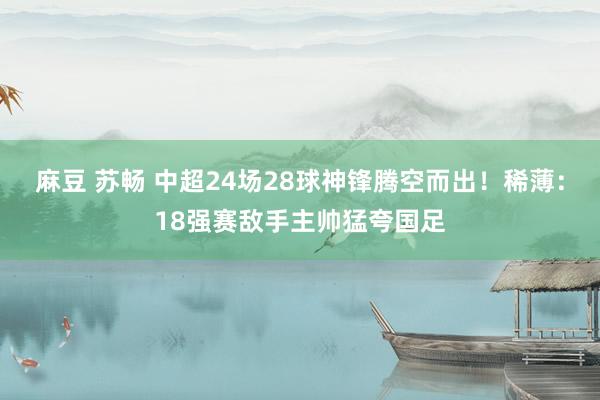 麻豆 苏畅 中超24场28球神锋腾空而出！稀薄：18强赛敌手主帅猛夸国足