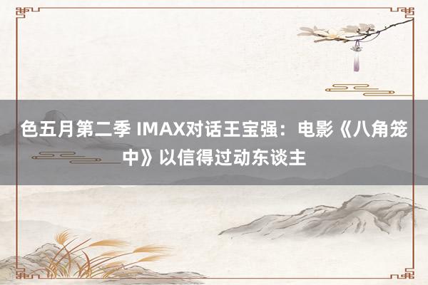 色五月第二季 IMAX对话王宝强：电影《八角笼中》以信得过动东谈主