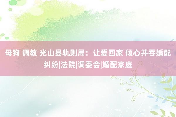 母狗 调教 光山县轨则局：让爱回家 倾心并吞婚配纠纷|法院|调委会|婚配家庭